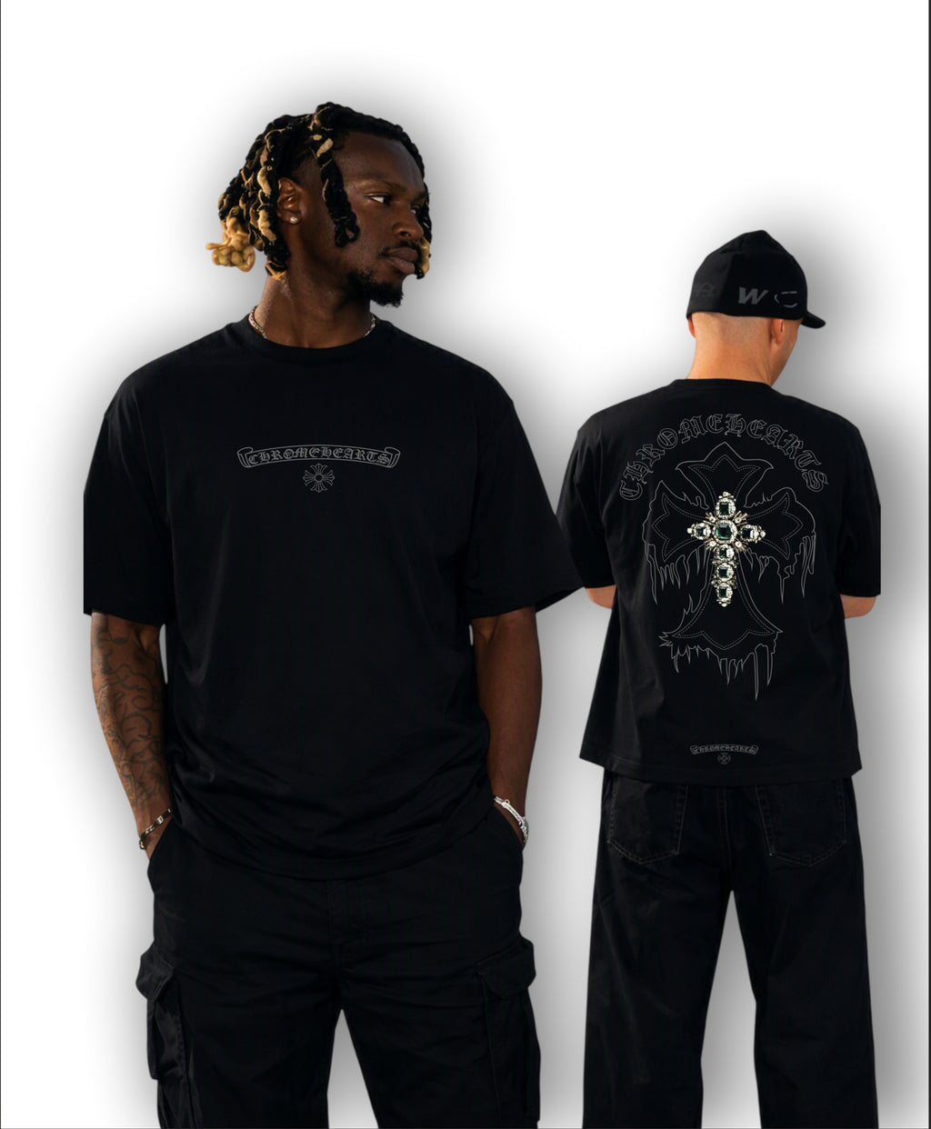 CAMISETA NEGRA CHOME HEART CRUZ